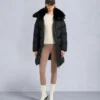 Belle Dune Long Shearling Trim Puffer