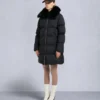 Belle Dune Long Shearling Trim Puffer