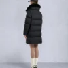 Belle Dune Long Shearling Trim Puffer