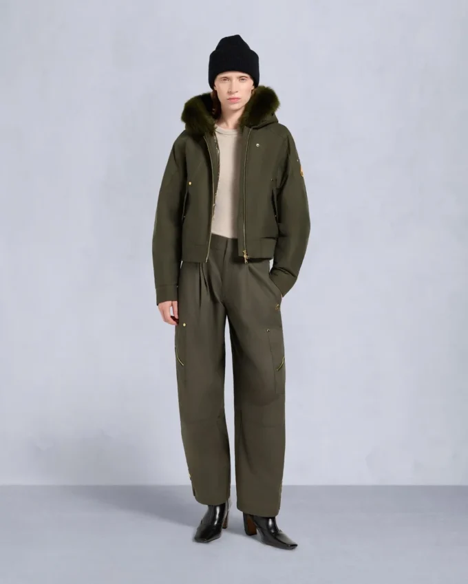 Bomberjacke mit Gold Series Logan-Lammfellbesatz