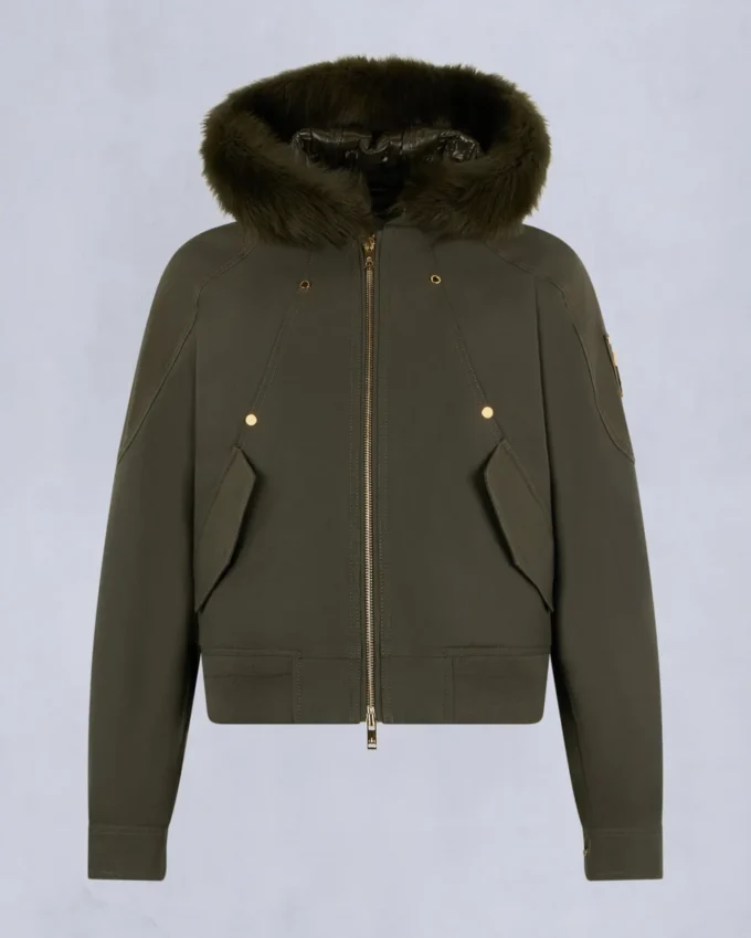 Bomberjacke mit Gold Series Logan-Lammfellbesatz