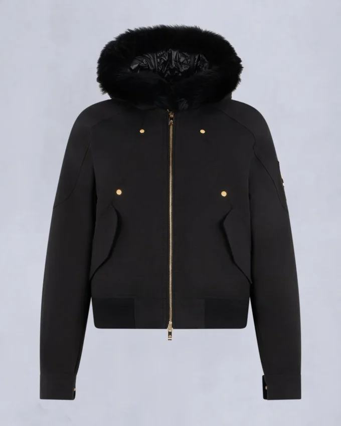 Bomberjacke mit Gold Series Logan-Lammfellbesatz