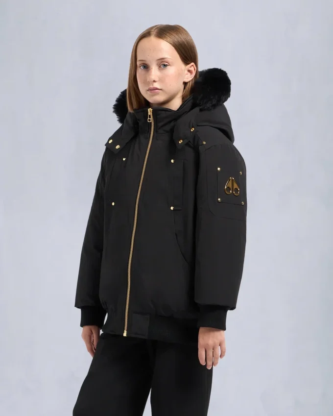 Kinder-Bomberjacke Unisex Original Gold Series mit Lammfellbesatz