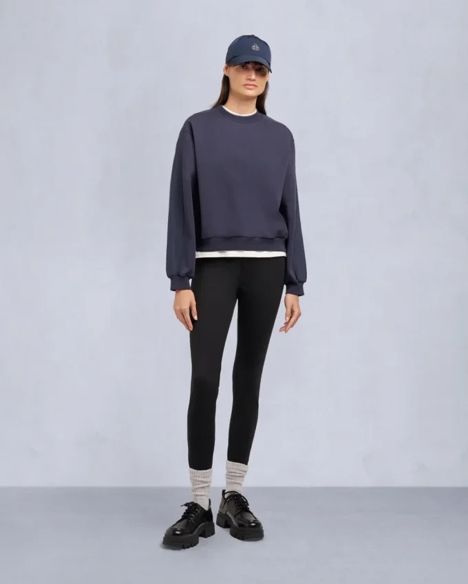 Mix Media Sweatshirt mit Rundhalsausschnitt