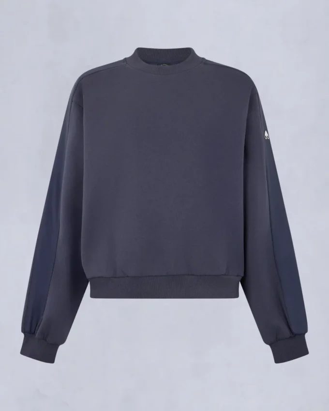 Mix Media Sweatshirt mit Rundhalsausschnitt