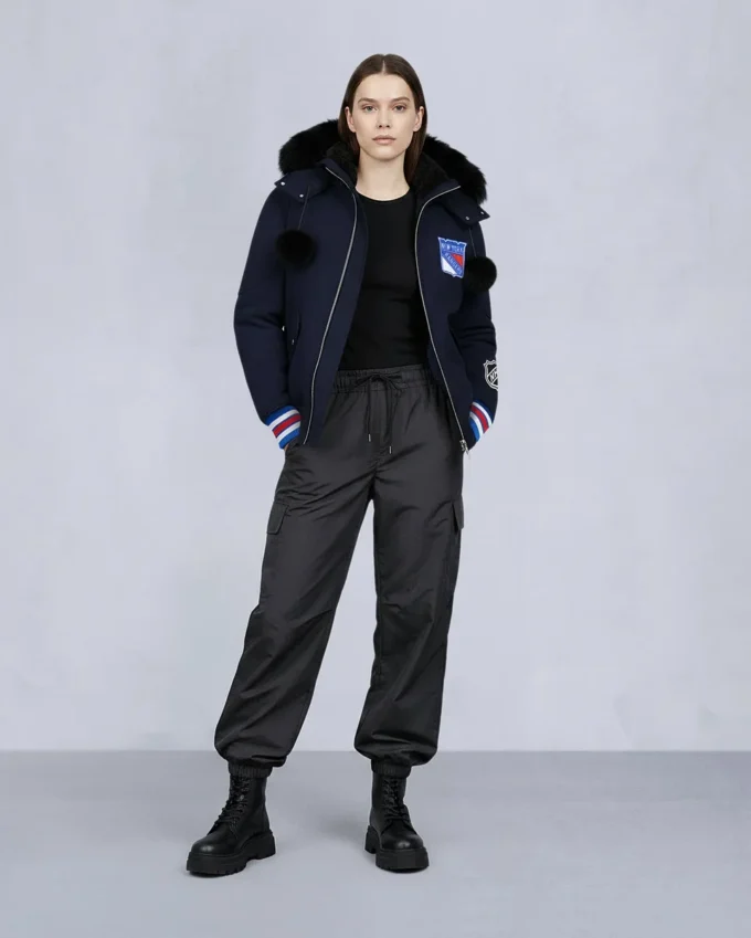 NHL x Moose Knuckles Rangers Bomberjacke