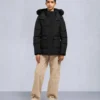 Onyx Anguille Shearling Trim Jacke