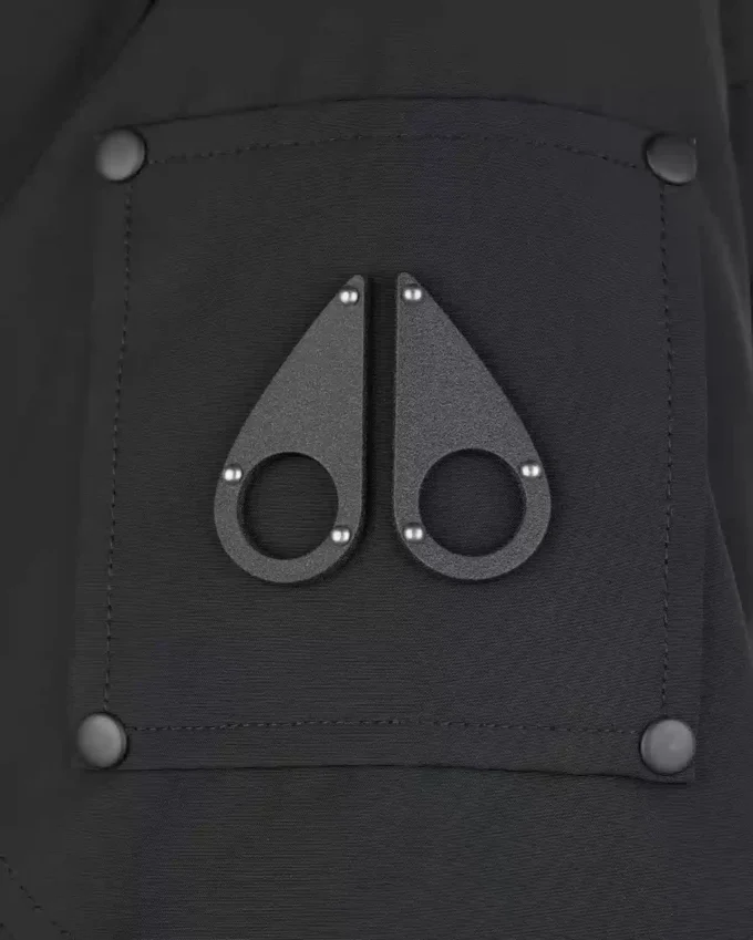 Onyx Anguille Shearling Trim Jacke