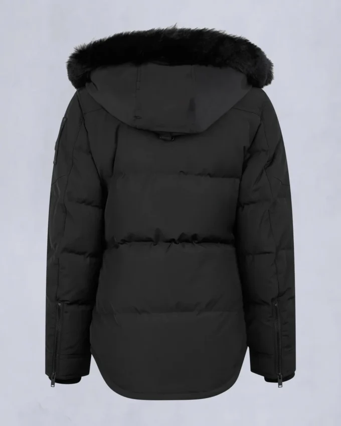 Onyx Anguille Shearling Trim Jacke