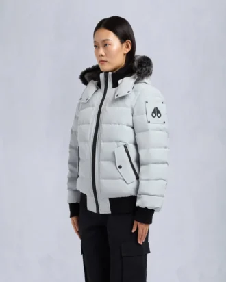 Onyx Ladriere Bomberjacke mit Lammfellbesatz