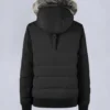 Onyx Ladriere Bomberjacke mit Lammfellbesatz