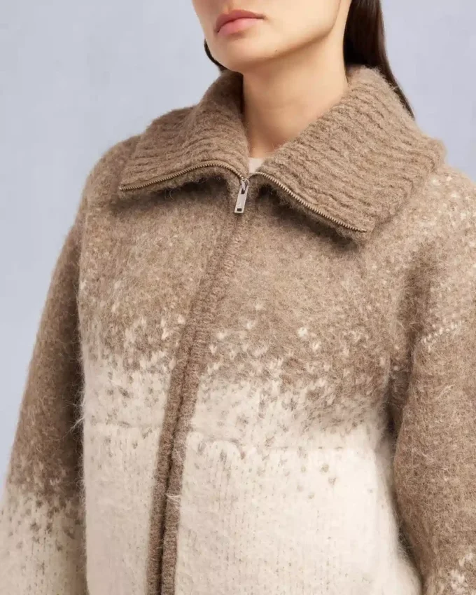 Palmer-Pullover mit durchgehendem Reißverschluss